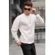 Madmext Men White Sweatshirt 4782 - Beyaz