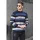 Madmext Gray Striped Men Knitwear Jumper 9415