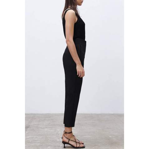 Mad Girls High Waist Black Trousers MG1331 - Siyah