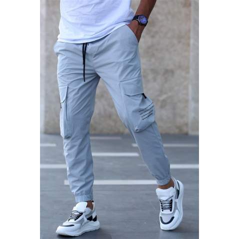 Madmext Men Jogger Gray Trousers 5417 - Gri