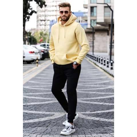 Madmext Yellow/Black Tracksuit For Men 5646 - Sarı/siyah