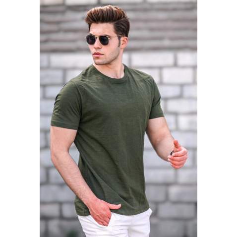 Madmext Men Khaki T-shirt 5268 - Haki