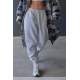 Mad Girls Oversize Elastic Cuffed Marl Gray Sweatpants MG324 - Gri