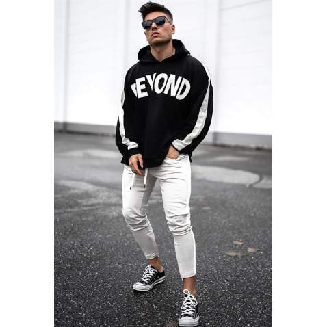 Madmext Men Black Sweatshirt Hoodie 5327 - Siyah