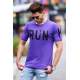 Madmext Purple Printed T-shirt for Men 3035 - Mor