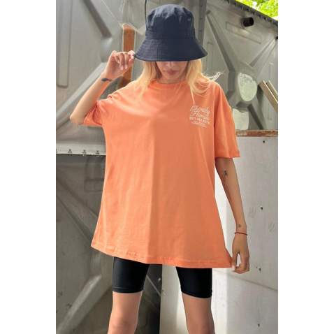 Orange Printed Oversize T-Shirt MG1513 - Turuncu