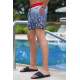 Madmext Navy Blue Printed Swim Wear Short 2372 - Lacivert