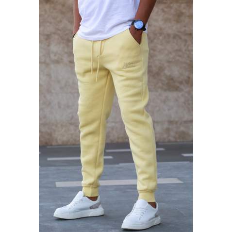 Madmext Men Plain Yellow Sweatpants 5433 - Sarı