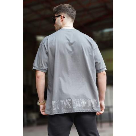 Madmext Men Oversize Smoke Gray T-Shirt 5803 - Füme