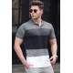 Men Color Block Anthracite Polo T-Shirt 9280 - Antrasit