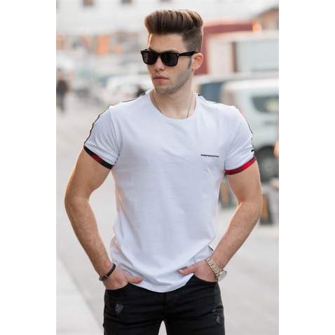 Madmext White Basic T-shirt for Men 4498 - Beyaz