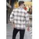 Ecru Chequered Design Plaid Shirt 5563 - Ekru