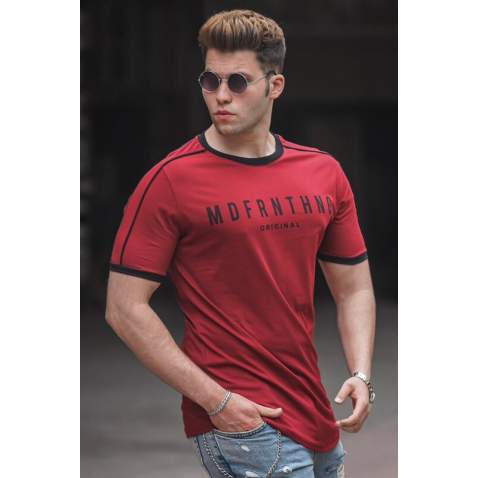 Madmext Men Printed Maroon T-shirt 5259 - Bordo