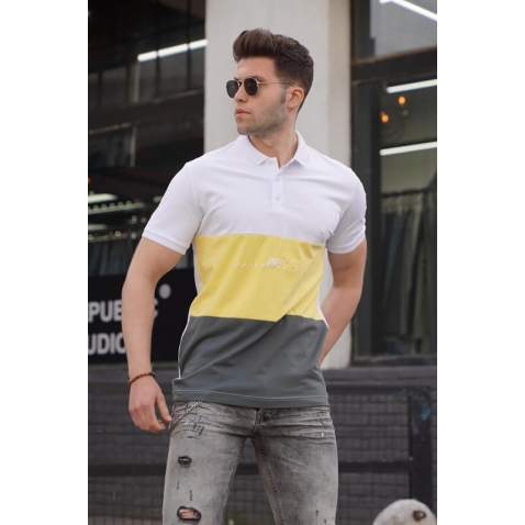 Men White Polo T-Shirt 5819 - Beyaz