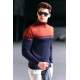 Madmext Men Dual Tone Turtleneck Red Brick Jumper 4675 - Kiremit