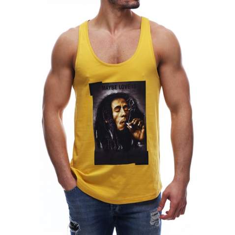 Madmext Yellow Bob Marley Printed T-shirt for Men 2634 - Sarı