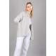 Mad Girls Oversize Gray Woolen Jacket Mg1199 - Gri