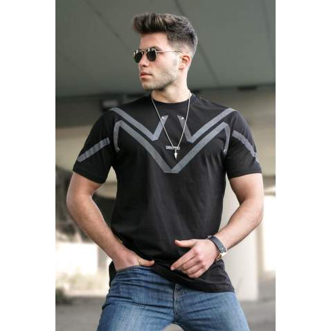 Madmext Men Black T-shirt 5369 - Siyah