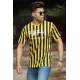 Madmext Black-Yellow Striped T-shirt for Men 4003 - Sarı