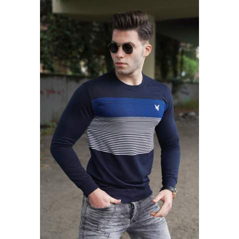 Madmext Navy Blue Sweater For Men 5661 - Lacivert