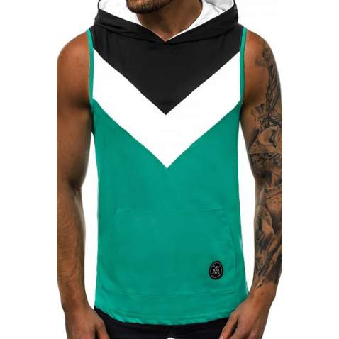 Madmext Men Sleeveless Green Hoodie 2897 - Yeşil