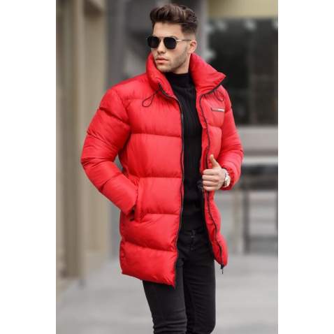 Red Basic Puffer Jacket 5776 - Kırmızı