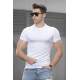 Madmext White T-shirt for Men 4552 - Beyaz