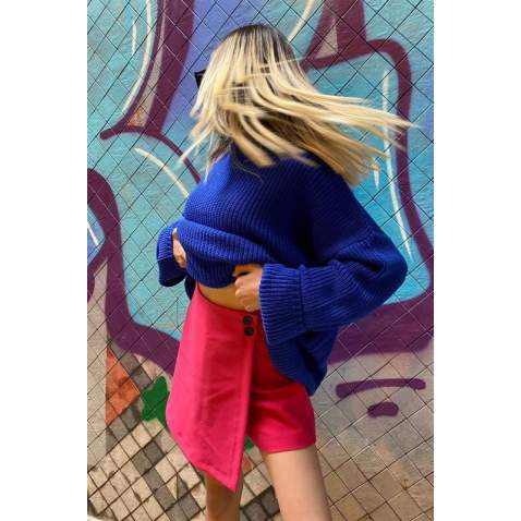 Women Fuchsia Mini Skirt - Fuşya