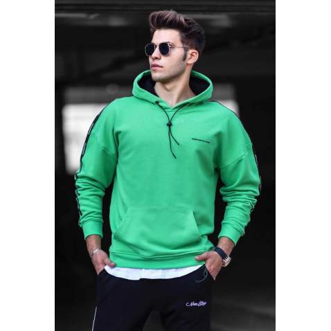 Madmext Green Basic Men's Hoodie 4721 - Yeşil