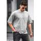 Madmext Gray Oversize T-shirt for Men 4978 - Gri