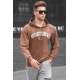 Madmext Men Printed Brown Sweatshirt 5318 - Kahverengi