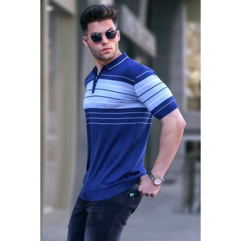 Men Navy Blue Polo T-Shirt 5733 - Lacivert