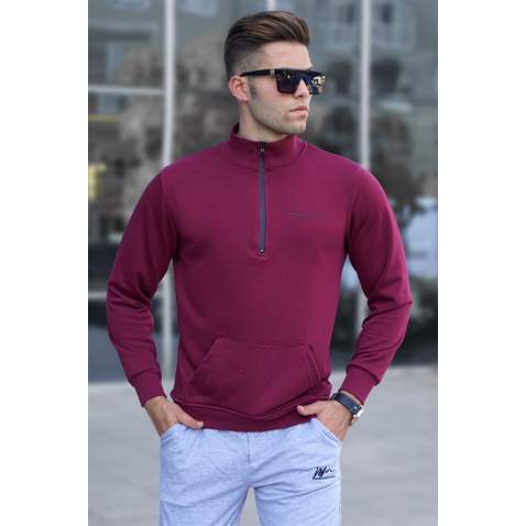 Madmext Men Maroon Sweatshirt 5300 - Bordo