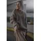 Stone Gray Oversize V Neck Sweater MG1440 - Taş rengi