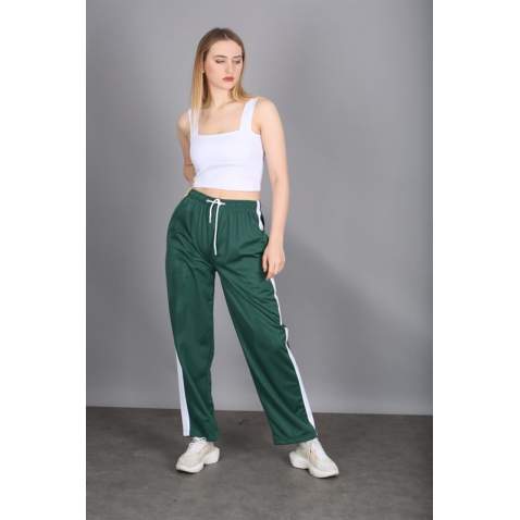 Mad Girls Green Bell Bottom Sweatpants MG1294 - Yeşil