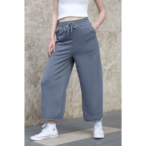 Mad Girls Smoke Gray Bell Bottom Sweatpants MG1100 - Füme