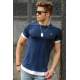 Madmext Navy Blue Rapped T-shirt for Men 4489 - Lacivert