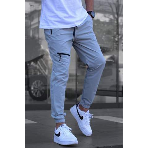 Men Dye Gray Jogger Trousers - Boyalı gri