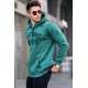 Green Printed Hoodie Sweatshirt 5898 - Yeşil