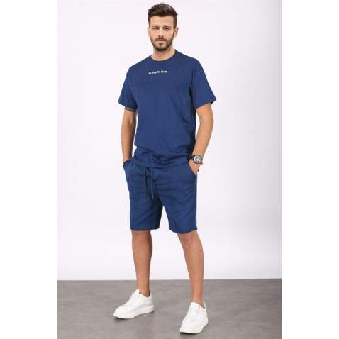 Madmext Men Navy Blue Shorts Set 5382 - Lacivert