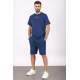 Madmext Men Navy Blue Shorts Set 5382 - Lacivert