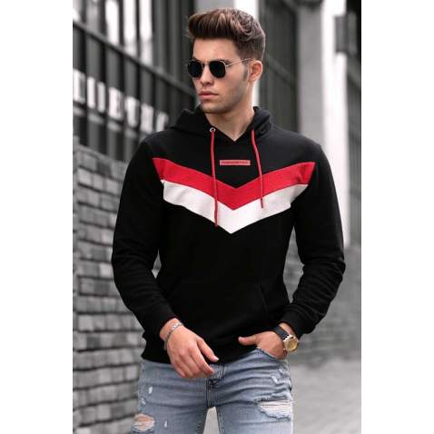 Madmext Black Hooded Men Sweatshirt 4724 - Siyah