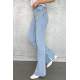 Women Ice Blue Bell Bottom Cut Jeans MG1518 - Buz mavisi