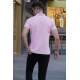 Men Basic Pink Polo T-Shirt 5885 - Pembe