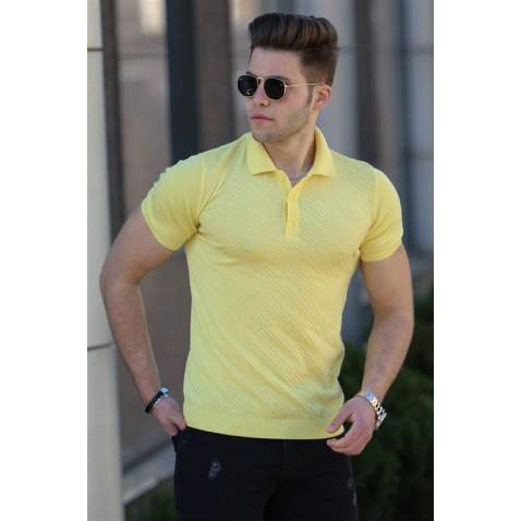 Madmext Yellow Polo Shirt for Men 4537 - Sarı