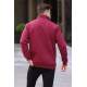 Maroon Printed Hoodie Sweatshirt 6003 - Bordo