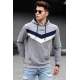 Madmext Gray Hooded Men Sweatshirt 4724 - Gri