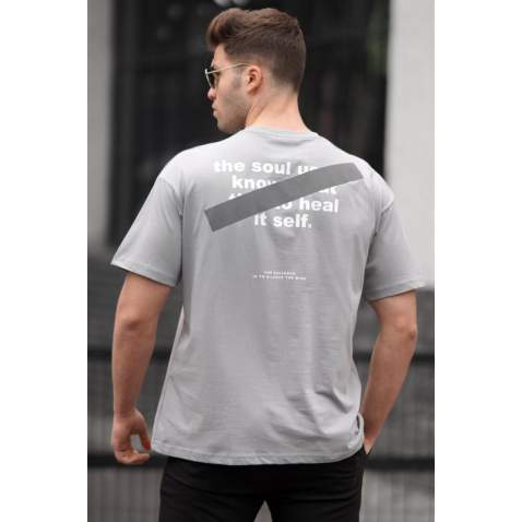 Madmext Men Gray T-shirt 5222 - Gri