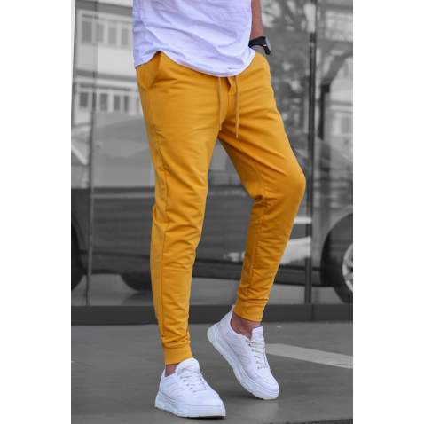 Madmext Men Elastic Bottom Yellow Sweatpants 4821 - Sarı