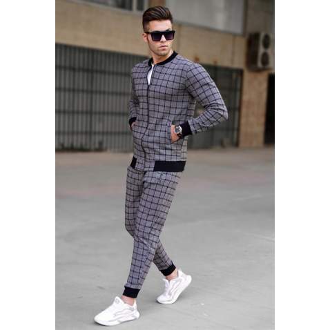 Madmext Printed Black Tracksuit For Men 5321 - Siyah